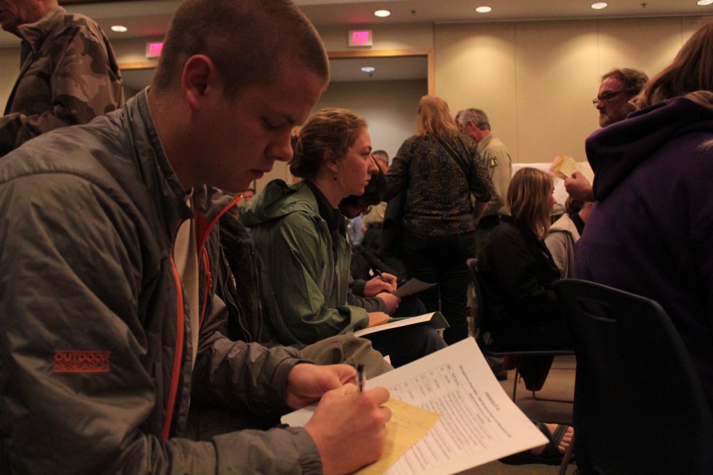 Clay Hudson took notes during ranger presentations.  Photo by Brandy Carl.