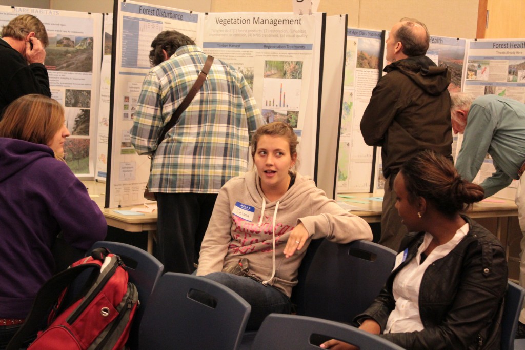 Students broke off into groups to discuss what they learned.  Photo by Brandy Carl.