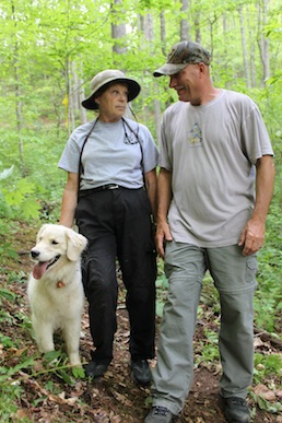 Cadaver Dog Training 03 Deputy Kathy Adamle takes her newest puppy, Bridget, on WCU's level two cadaver dog training program with instructor Greg Cole. Photo by Ben Haines.